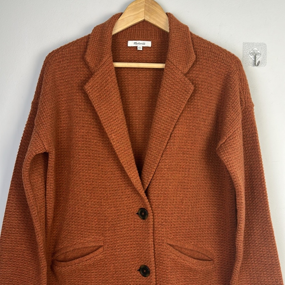Madewell Textured BlazernSweater Jacket Size XXS Cozy Cardigan Knit Slouchy Coat - Picture 4 of 16